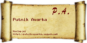 Putnik Avarka névjegykártya